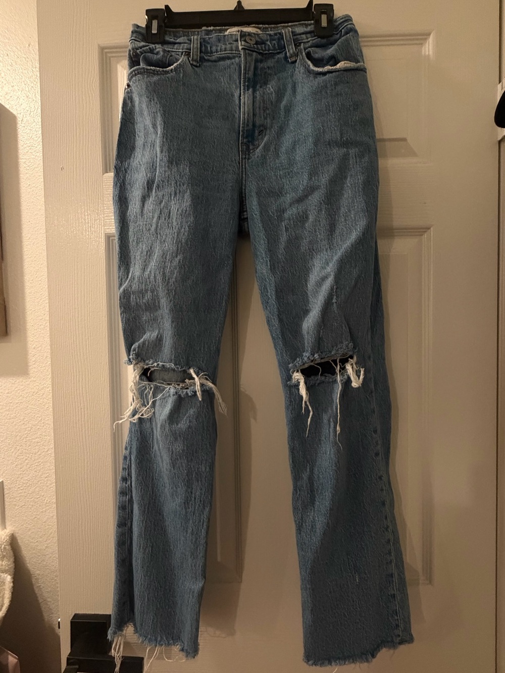 Abercrombie & Fitch Distressed Straight-Leg Jeans